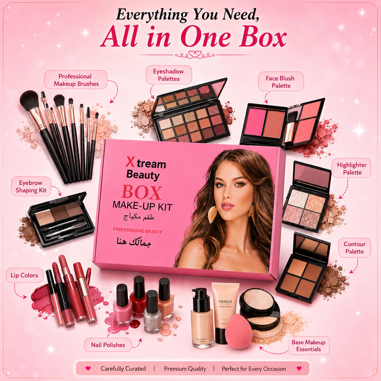 Beauty All-in-One Professional Makeup Kit |  Premium Makeup Essentials in One Vanity Box