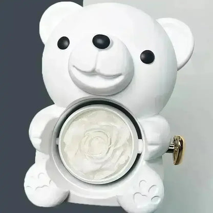 Eternal Rose Teddy Gift Box with Lovely Heart Pendant - Bear Hugs