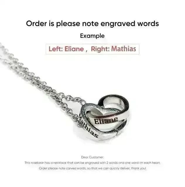 Eternal Rose Teddy Gift Box with Lovely Heart Pendant - Bear Hugs